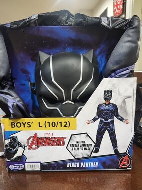 Marvel Avengers Black Panther Boys' Halloween Costume - Black (Size L 10/12)